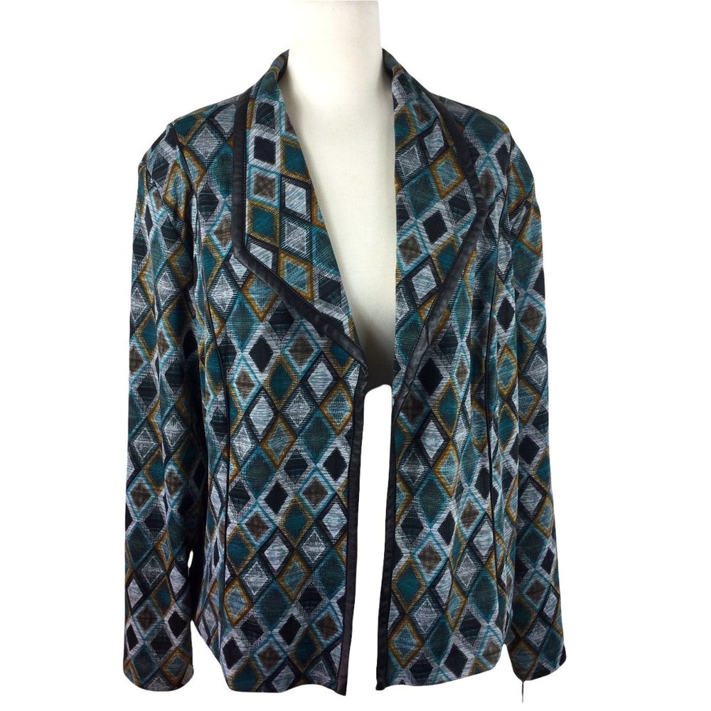 Christopher & Banks Open Front Teal Blazer,‎ P L